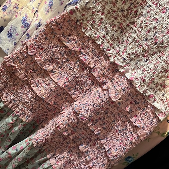 ✨💫💕 LoveShackFancy Adeline Mixed Floral Print Smocked Ruffle Mini Dress 💕💫✨ - Picture 10 of 16